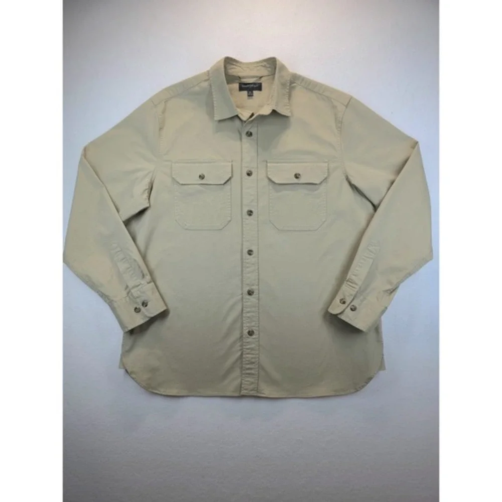 Banana‎ Republic Men's XL Khaki Utility Shirt Long Sleeve Cotton Stretch FA21